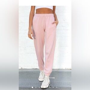 🩷 Brandy Melville Soft Pink Joggers - 00, 28.5” Inseam - Like New